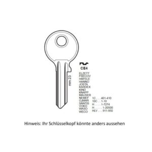 CES Türschloss Ersatzschlüssel für Schlüsselserie H1 – H20500