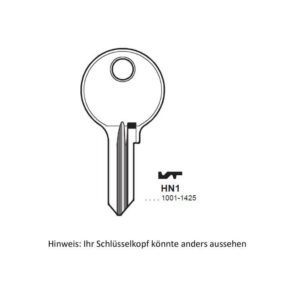 HEKNA Ersatzschlüssel für Briefkasten, Vorhang, KFZ und Türschloss Schlüsselserie 1001 – 1425