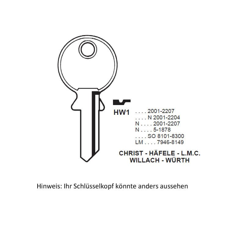 HUWIL & IKEA Ersatzschlüssel für Briefkasten, Vorhang, Möbelschloss Schlüsselserie N2001 – N2207